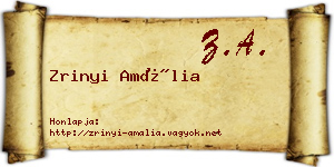 Zrinyi Amália névjegykártya